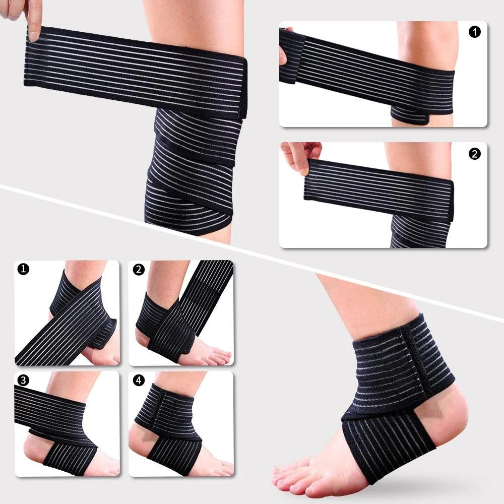 1Pcs Adjustable Elastic Compression Bandage Knee Elbow Wrap Ankle Wrist Brace Swelling Pain Sports Bandage Strap Joint Sprained