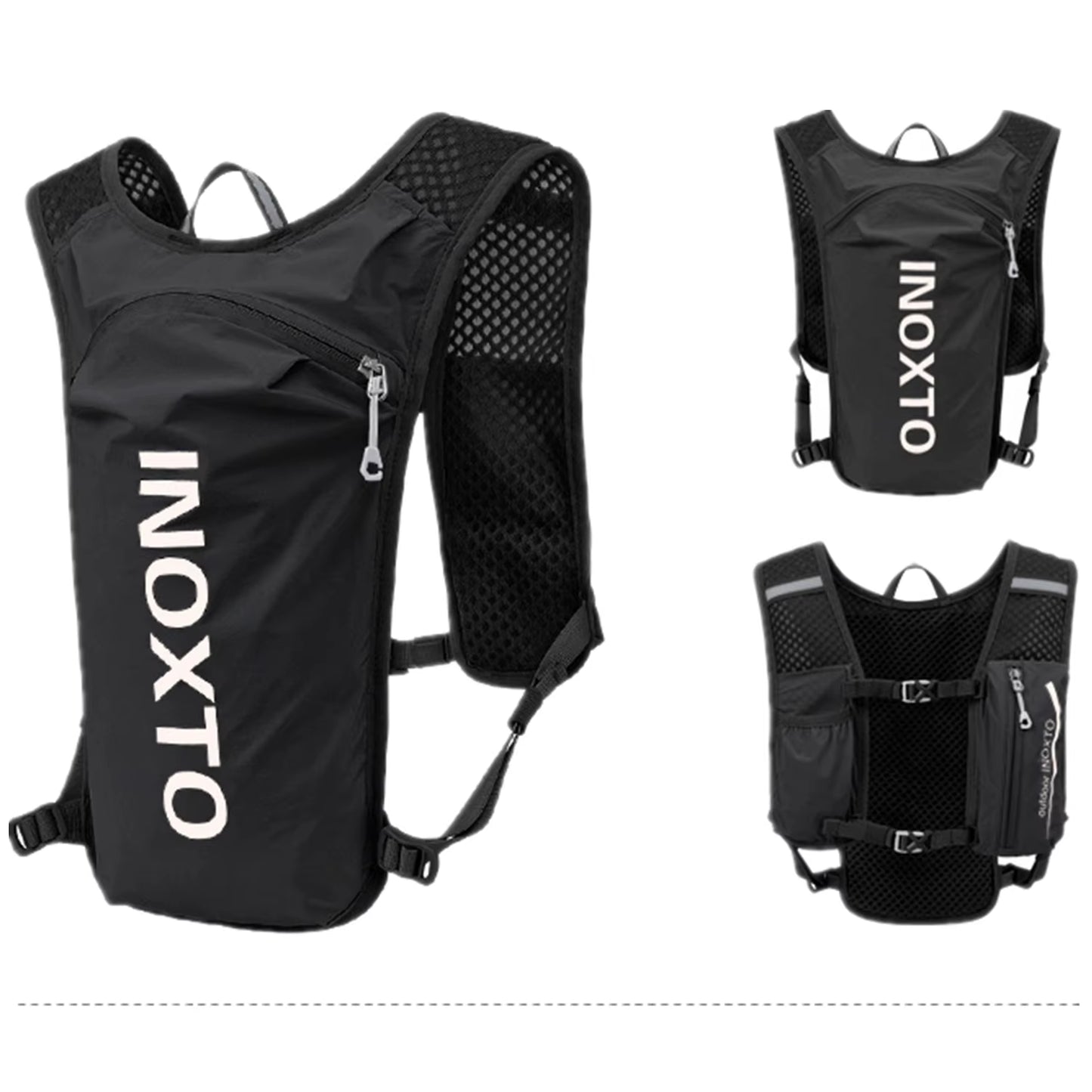 INOXTO Waterproof Running Backpack 5L Ultra-Light Hydration Vest Mountain Bike Leather Bag Breathable Gym Bag 1.5L Water Bag