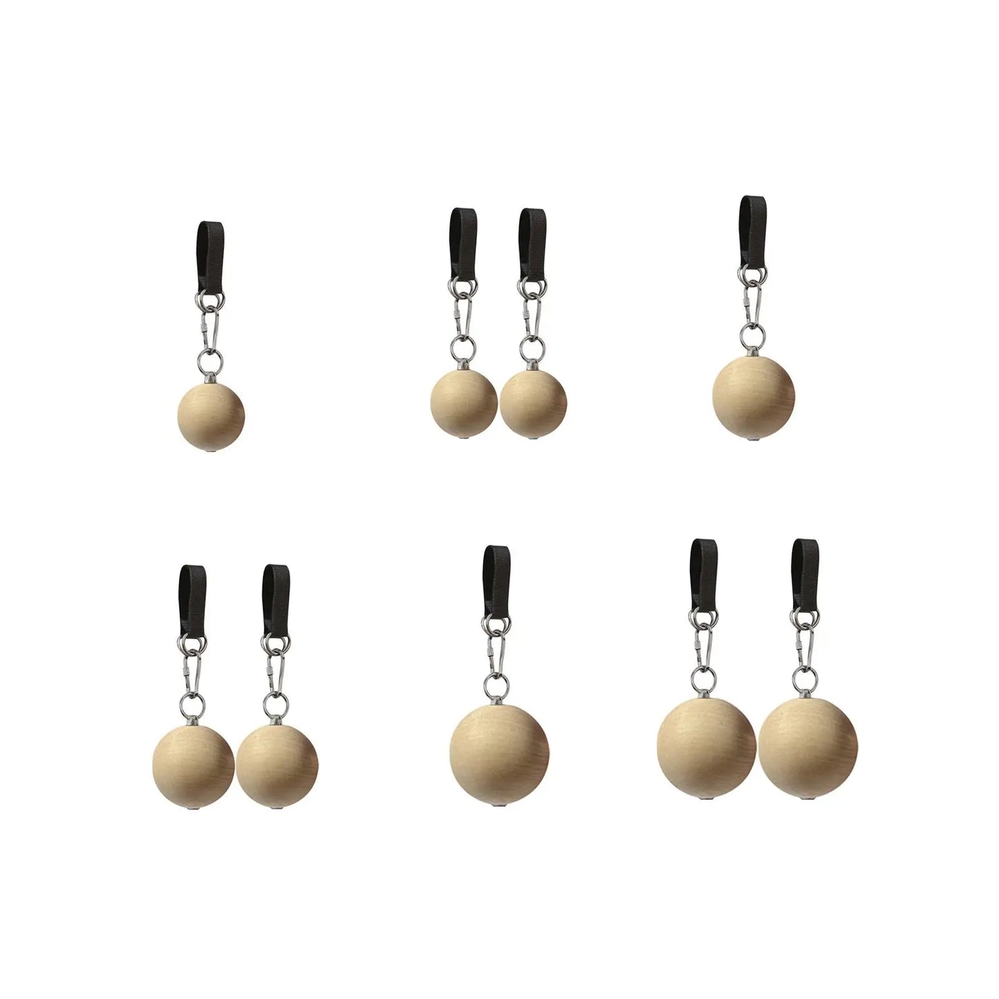 Pull up Ball Grip Climbing Ball Gym Training Hold Grips Wooden with Strap Climbing Ball Hold Grip Power Grip Ball for Barbell