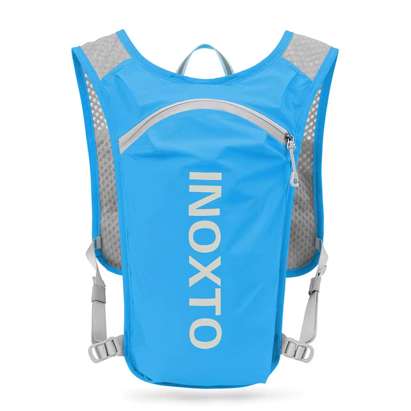 INOXTO Waterproof Running Backpack 5L Ultra-Light Hydration Vest Mountain Bike Leather Bag Breathable Gym Bag 1.5L Water Bag