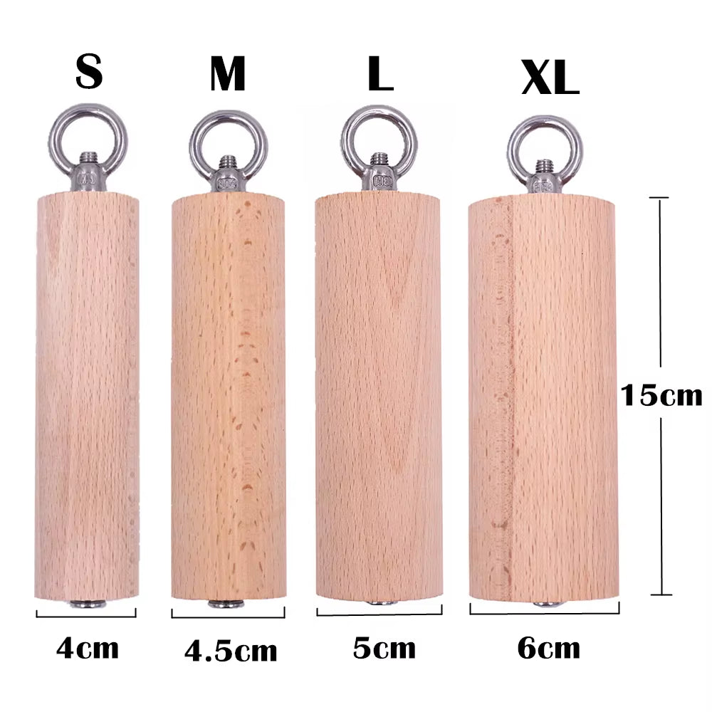 1 Pair Pull up Handle Wooden Grip Strengthener Exerciser Training Tools for Grip Strength Core Workout Rock Climbing Bouldering