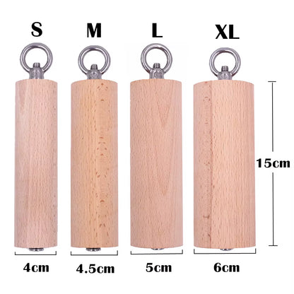 1 Pair Pull up Handle Wooden Grip Strengthener Exerciser Training Tools for Grip Strength Core Workout Rock Climbing Bouldering