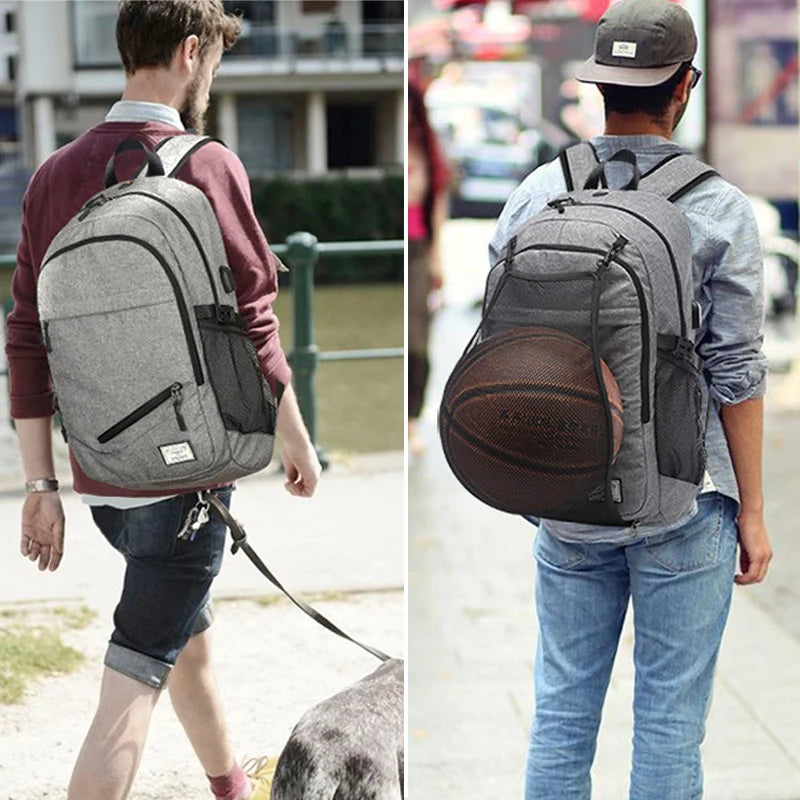 Outdoor Men'S Sports Gym Bags Basketball Backpack School Bags for Teenager Boys Soccer Ball Pack Laptop Bag Football Net Gym Bag