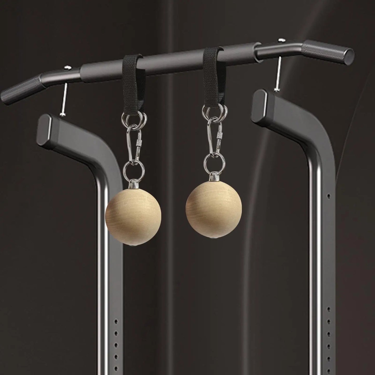 Pull up Ball Grip Climbing Ball Gym Training Hold Grips Wooden with Strap Climbing Ball Hold Grip Power Grip Ball for Barbell