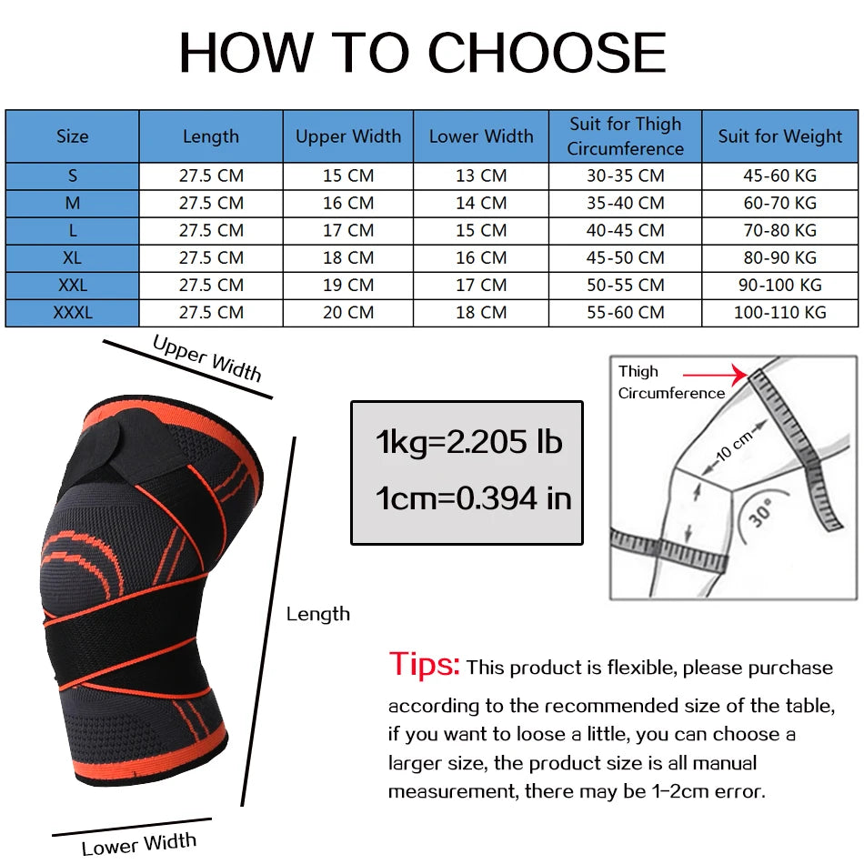Wosweir-Sports Compression Sleeve Knee Guard Pads Braces for Knee Elbow Fitness Protective Gear Arthritis Joints Protector