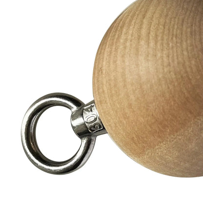 Pull up Ball Grip Climbing Ball Gym Training Hold Grips Wooden with Strap Climbing Ball Hold Grip Power Grip Ball for Barbell