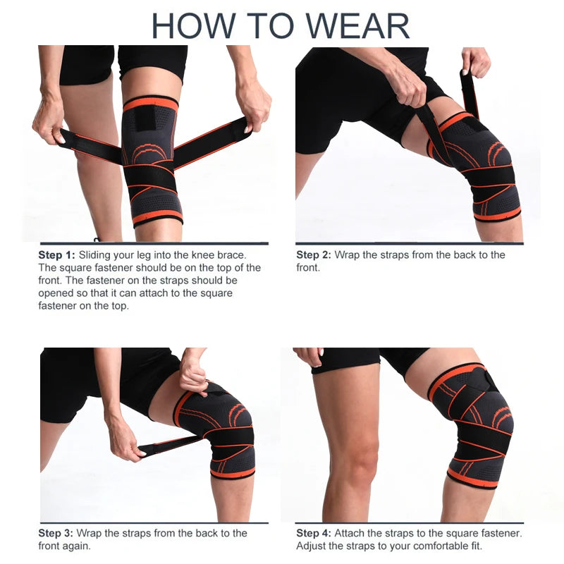 Wosweir-Sports Compression Sleeve Knee Guard Pads Braces for Knee Elbow Fitness Protective Gear Arthritis Joints Protector
