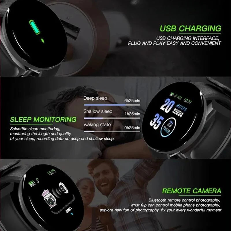 B41 Real Stepcount Smart Watch Multi Function Step Connected Smart Watch for Men and Women Suitable for and Android