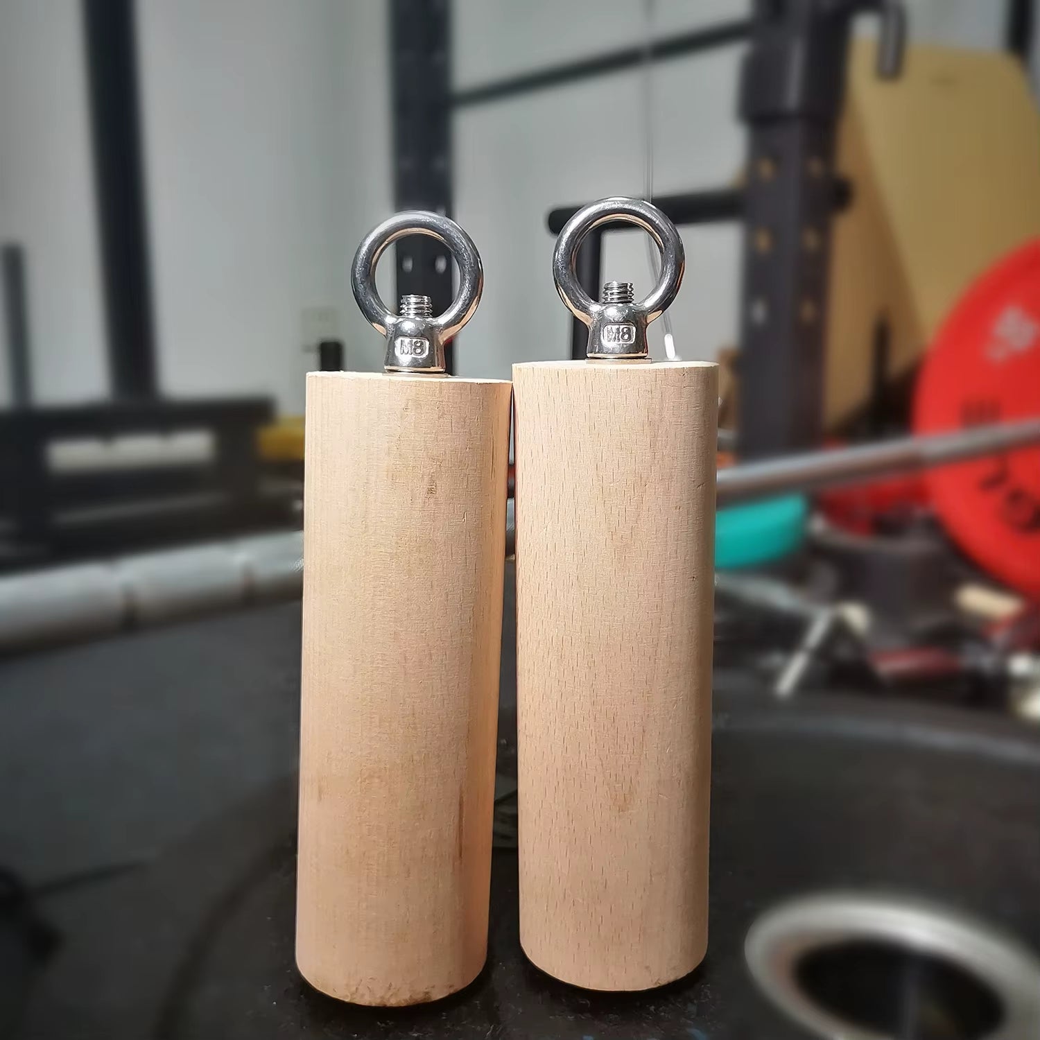 1 Pair Pull up Handle Wooden Grip Strengthener Exerciser Training Tools for Grip Strength Core Workout Rock Climbing Bouldering