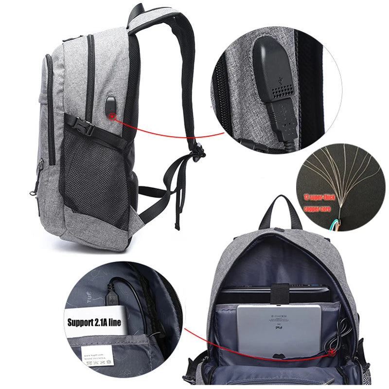 Outdoor Men'S Sports Gym Bags Basketball Backpack School Bags for Teenager Boys Soccer Ball Pack Laptop Bag Football Net Gym Bag
