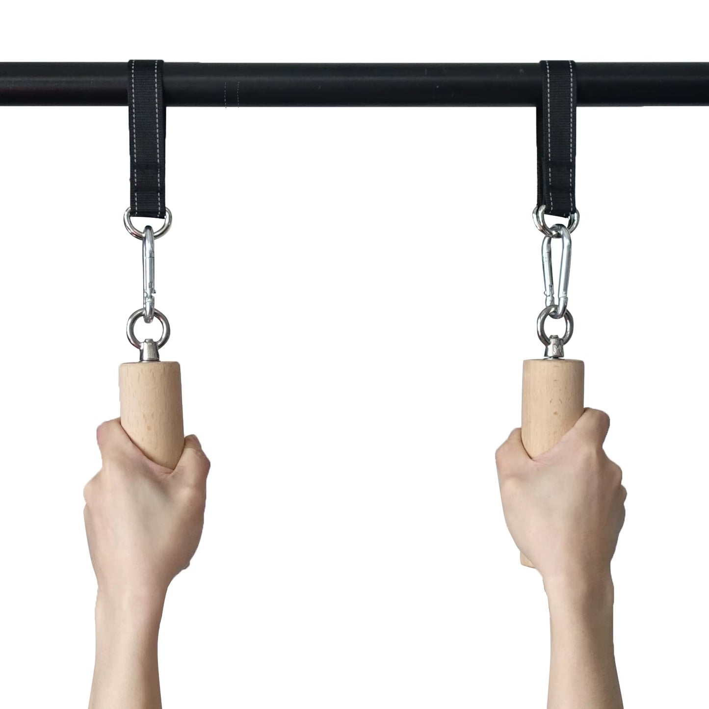 1 Pair Pull up Handle Wooden Grip Strengthener Exerciser Training Tools for Grip Strength Core Workout Rock Climbing Bouldering