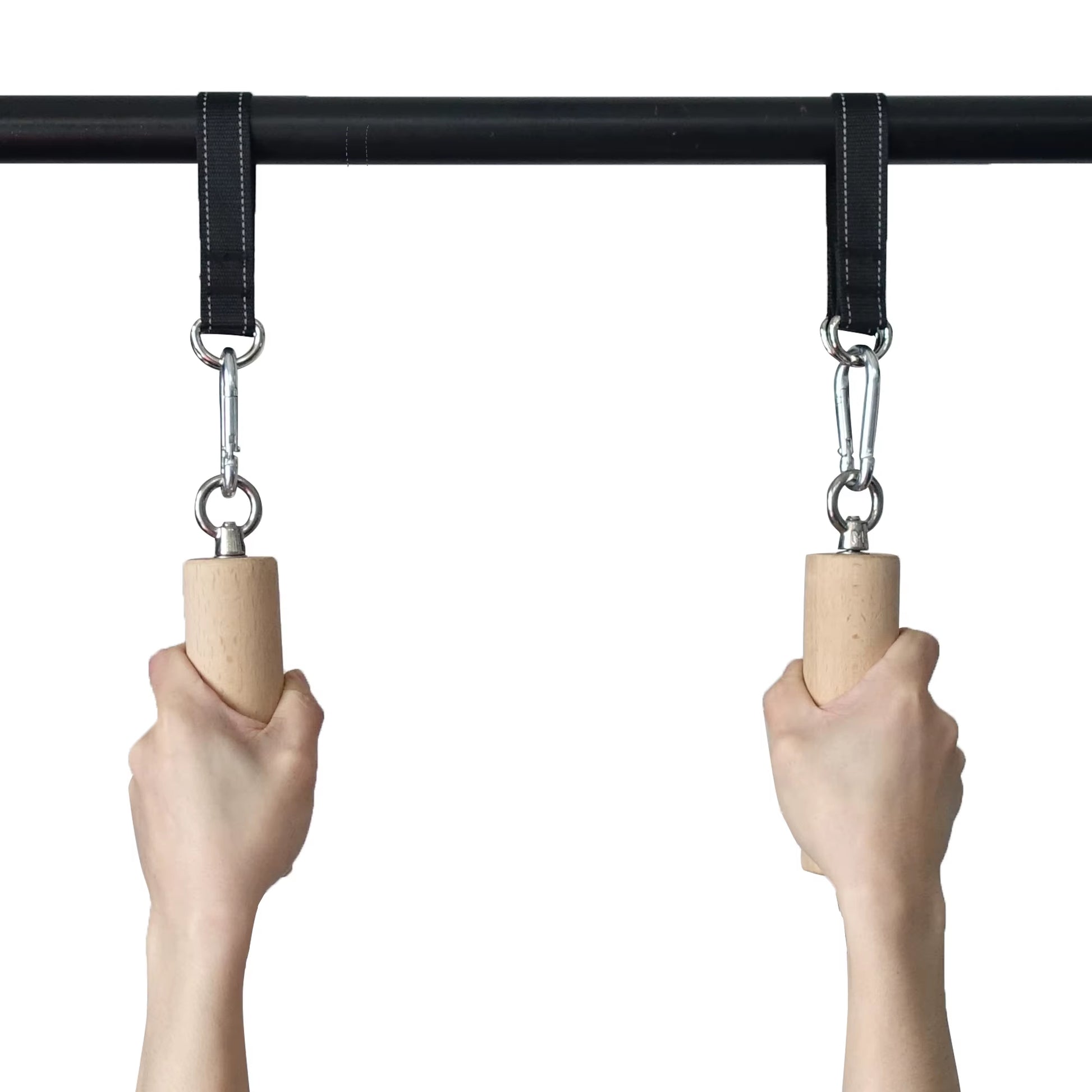 1 Pair Pull up Handle Wooden Grip Strengthener Exerciser Training Tools for Grip Strength Core Workout Rock Climbing Bouldering