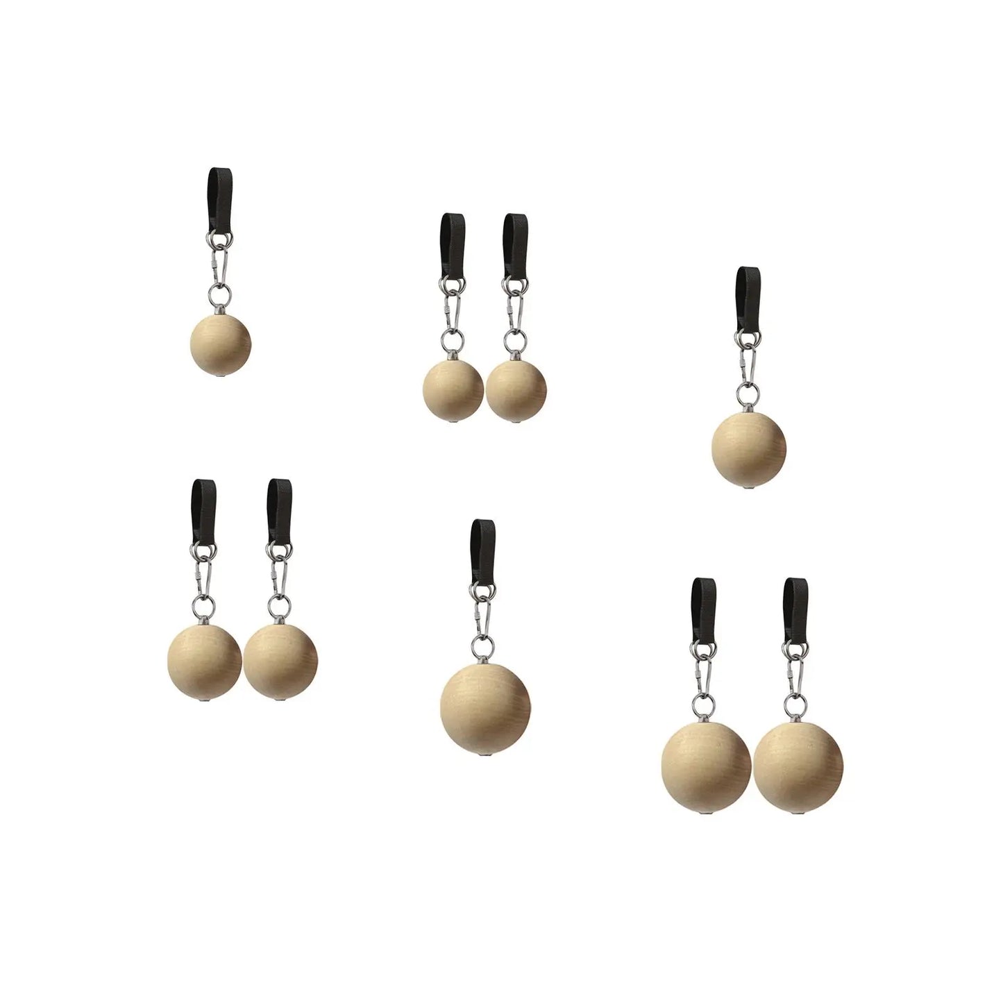 Pull up Ball Grip Climbing Ball Gym Training Hold Grips Wooden with Strap Climbing Ball Hold Grip Power Grip Ball for Barbell