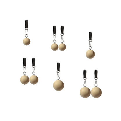 Pull up Ball Grip Climbing Ball Gym Training Hold Grips Wooden with Strap Climbing Ball Hold Grip Power Grip Ball for Barbell